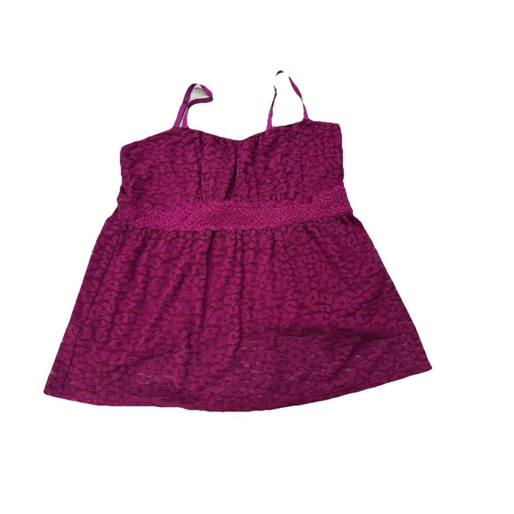 NWT Torrid Bright Pink Double Layer Cami Lace Inset Plus Size 2 (US 2X) Romantic
